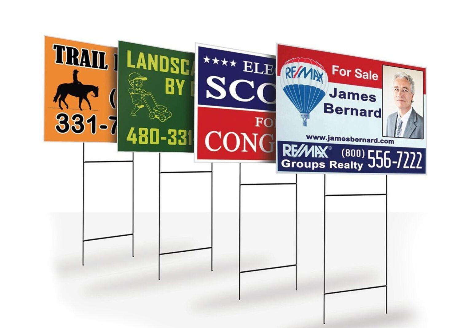 A Variety of 4 Corrugated Plastic / Coroplast Yard Signs